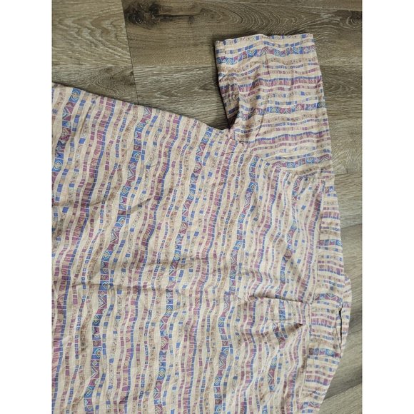 Reyn Spoon Men's L Beige Geometric Pattern Casual Button Shirt Short Sleeve - Picture 7 of 8